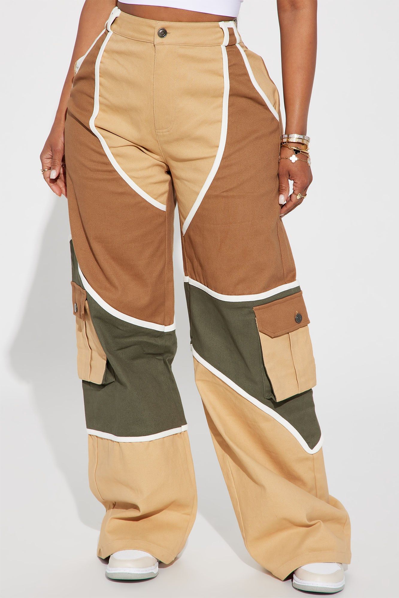 Perfect Form Colorblock Cargo Pant - Khaki/combo sold by Fashion Nova product image thumbnail 2