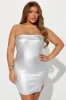 Made To Be Metallic Mini Dress - Silver sold by Fashion Nova