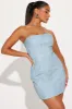 Frankie Faux Leather Micro Mini Dress - Blue sold by Fashion Nova