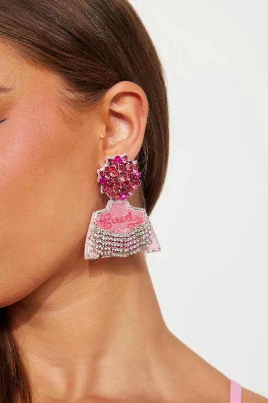 Howdy Partner Earrings - Pink sold by Fashion Nova