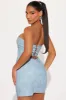 Frankie Faux Leather Micro Mini Dress - Blue sold by Fashion Nova