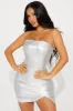 Made To Be Metallic Mini Dress - Silver sold by Fashion Nova