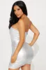 Made To Be Metallic Mini Dress - Silver sold by Fashion Nova