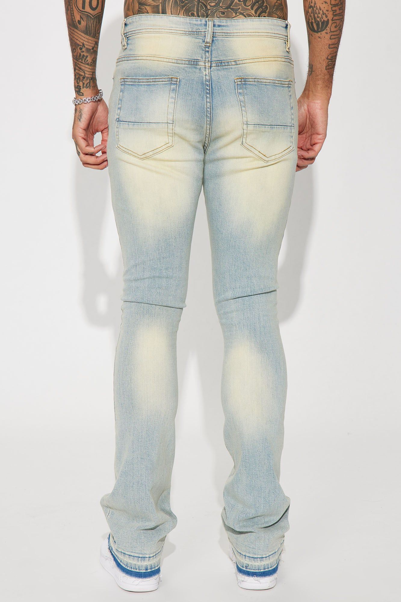 Keep It Going Stacked Skinny Flare Jeans - Light Wash sold by Fashion Nova product image thumbnail 6