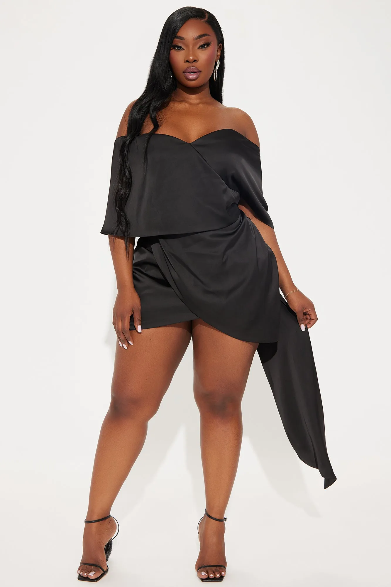 She Has Arrived Satin Mini Dress - Black sold by Fashion Nova product image thumbnail 4
