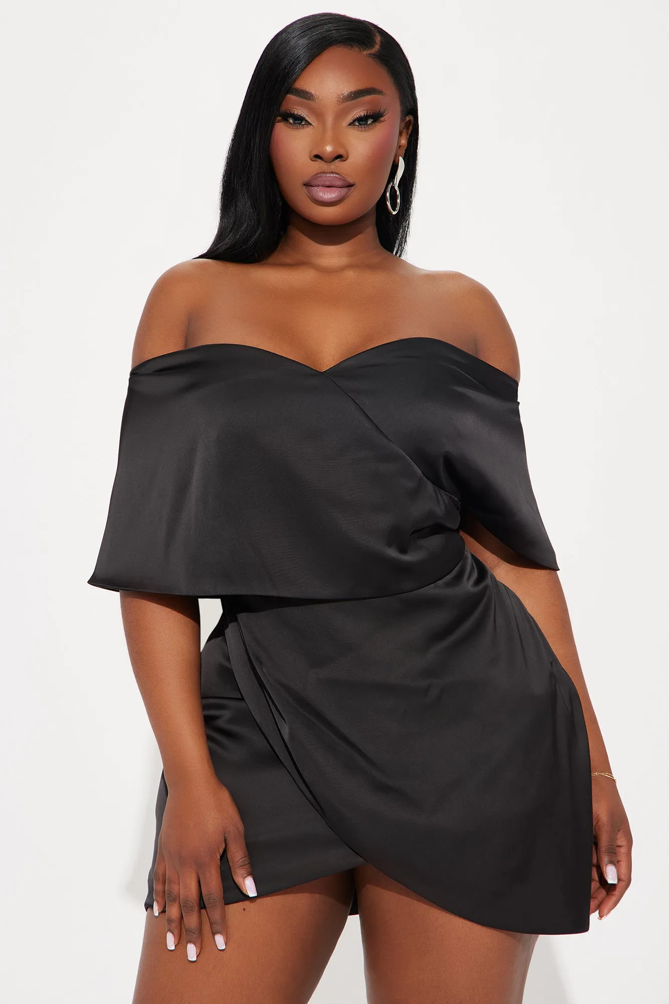 She Has Arrived Satin Mini Dress - Black sold by Fashion Nova product image thumbnail 5