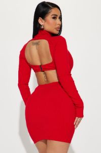 Iris Snatched Mini Dress - Red sold by Fashion Nova