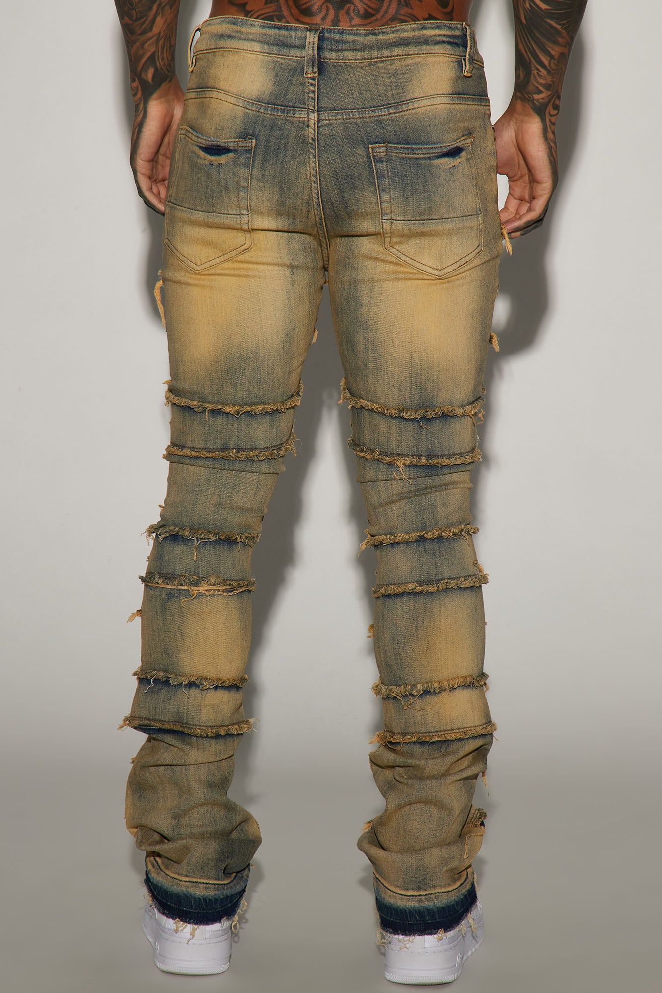 Don't Come At Me Fray Stacked Skinny Flare Jeans - Vintage Wash sold by Fashion Nova product image thumbnail 4