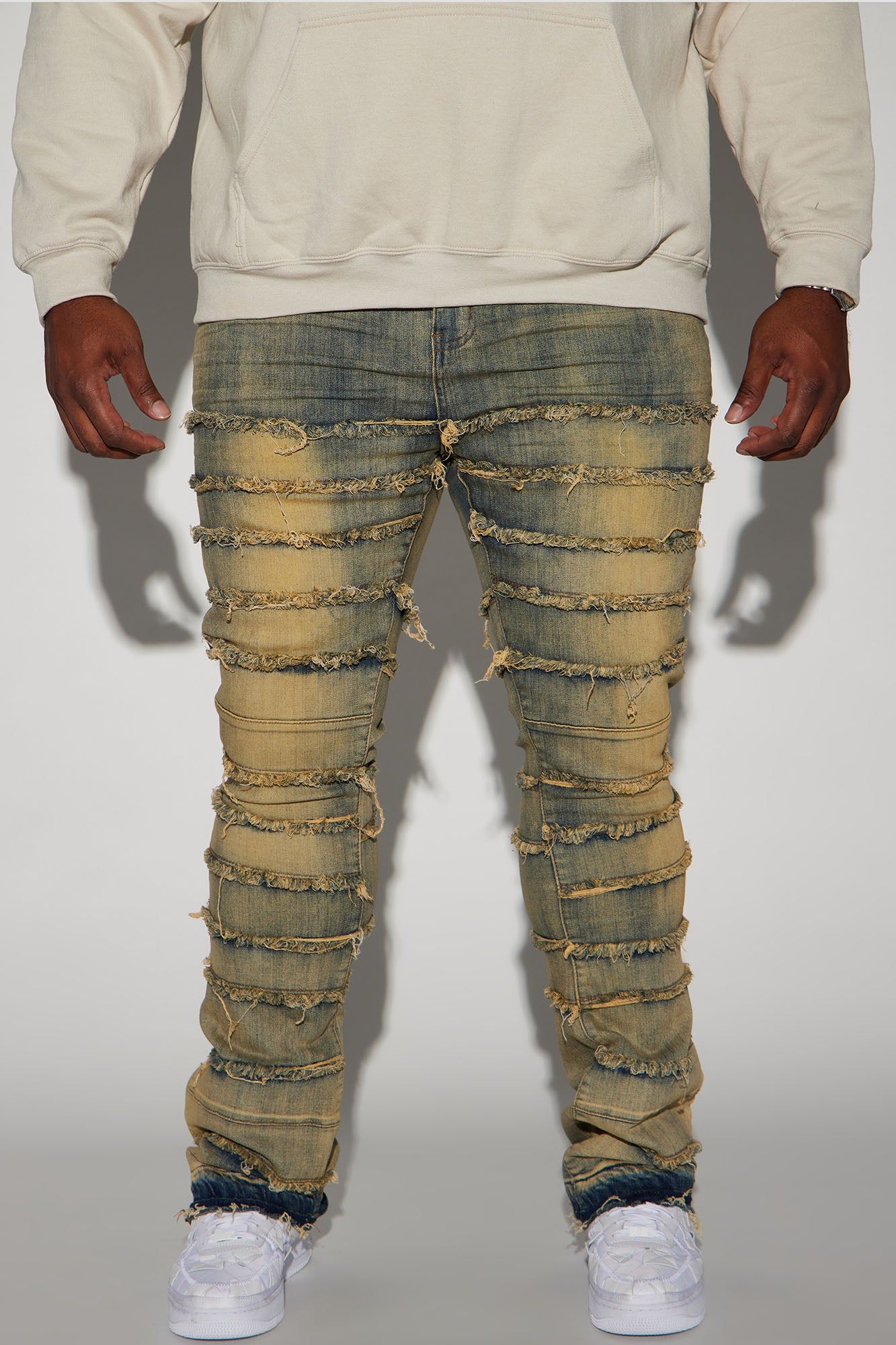 Don't Come At Me Fray Stacked Skinny Flare Jeans - Vintage Wash sold by Fashion Nova product image thumbnail 5