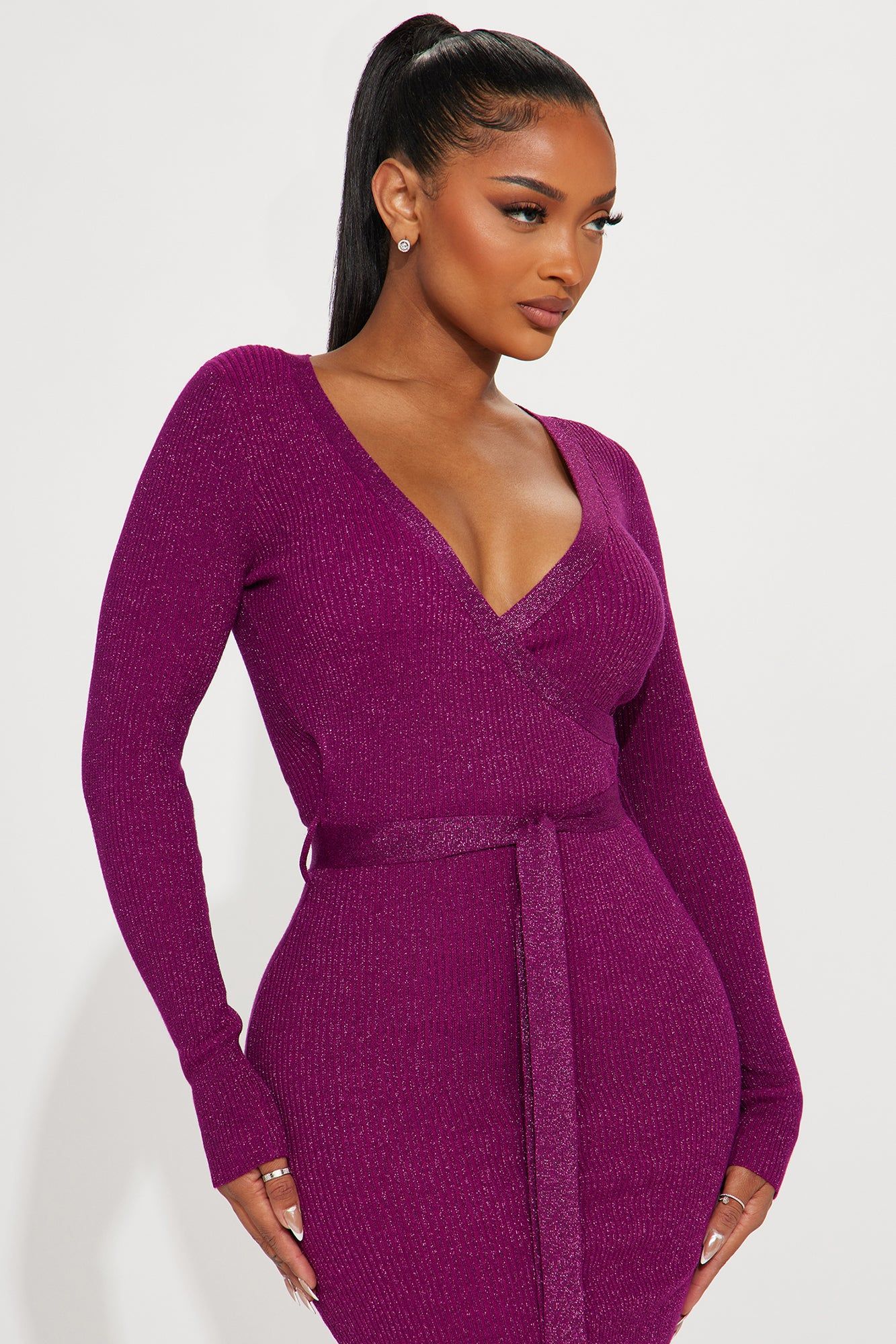 Klarissa Sweater Midi Dress - Magenta sold by Fashion Nova product image thumbnail 2