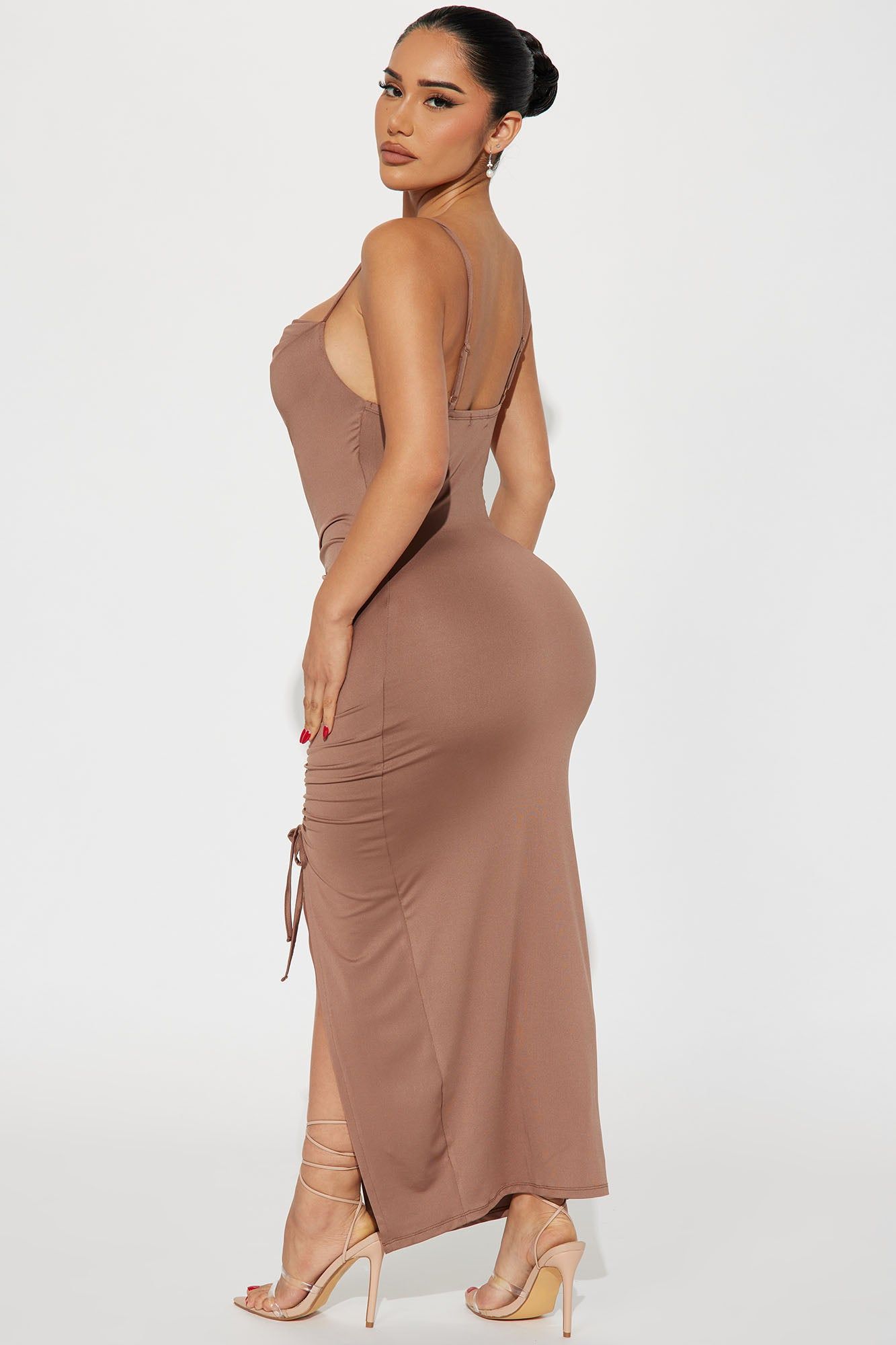 Sweetest Diva Ruched Maxi Dress - Brown sold by Fashion Nova product image thumbnail 3