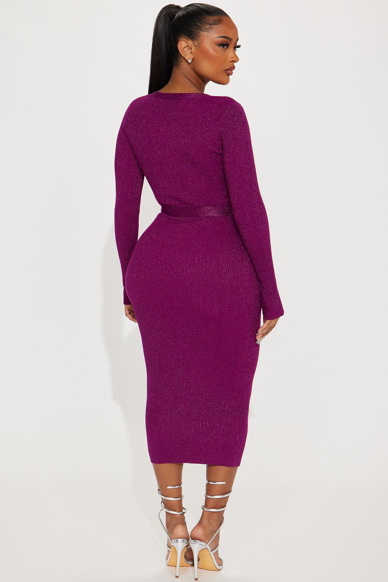 Klarissa Sweater Midi Dress - Magenta sold by Fashion Nova product image thumbnail 3