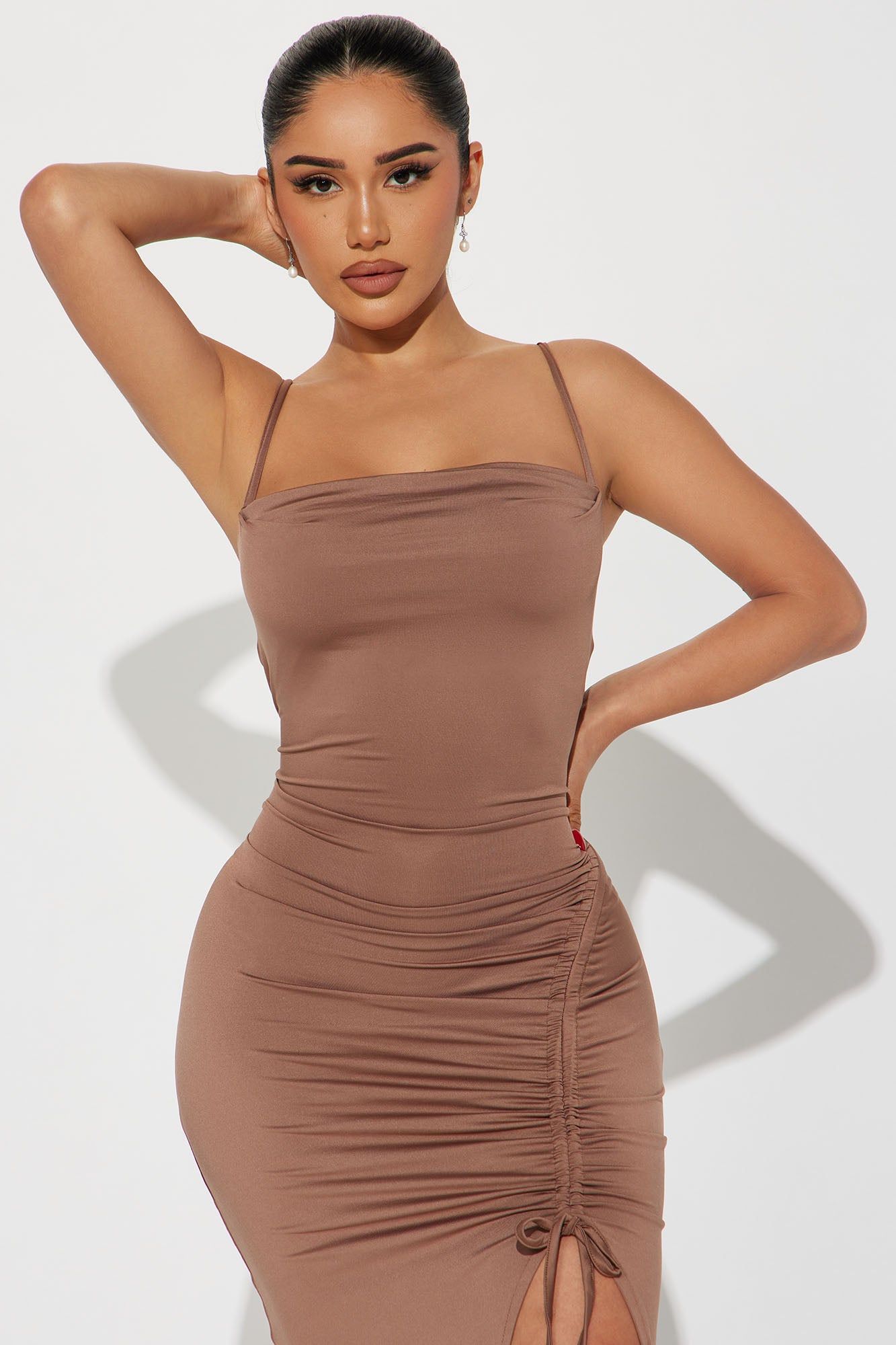 Sweetest Diva Ruched Maxi Dress - Brown sold by Fashion Nova product image thumbnail 2