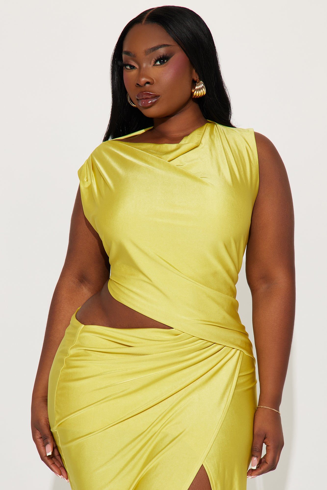 Jocelyn Draped Midi Dress - Yellow sold by Fashion Nova product image thumbnail 5