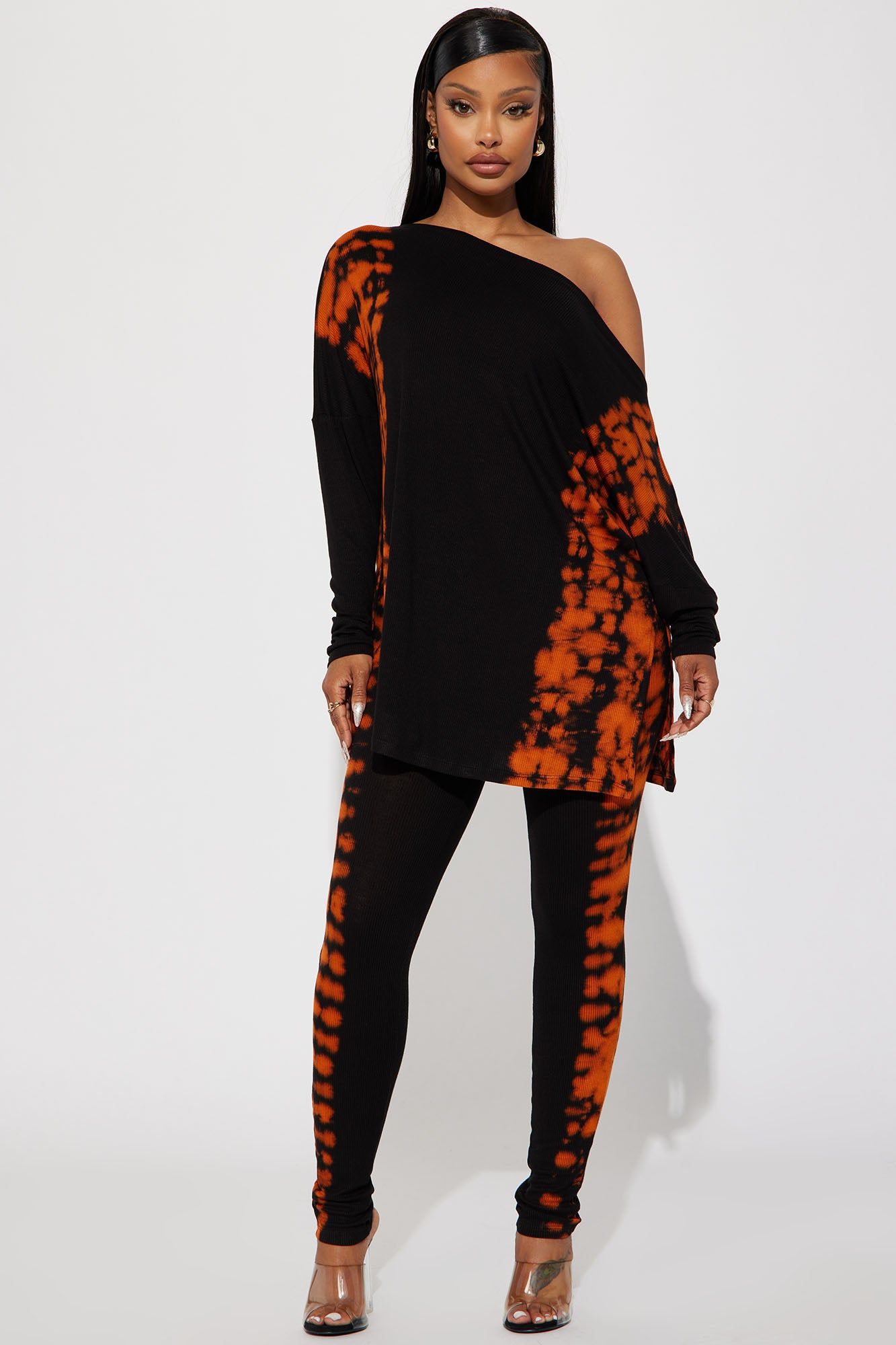 Groundbreaking Tie Dye Legging Set - Black/combo sold by Fashion Nova