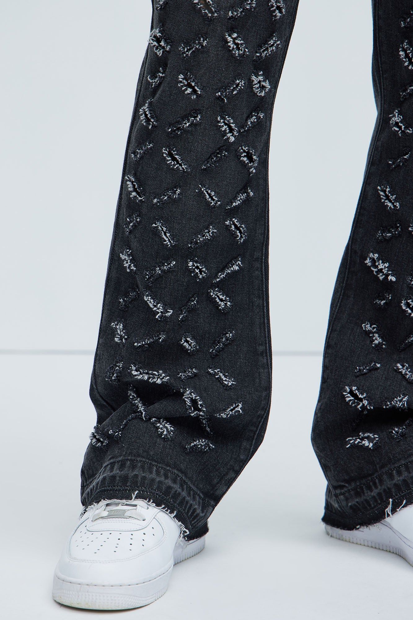 Harold Stacked Slim Flare Jeans - Black Wash sold by Fashion Nova product image thumbnail 2