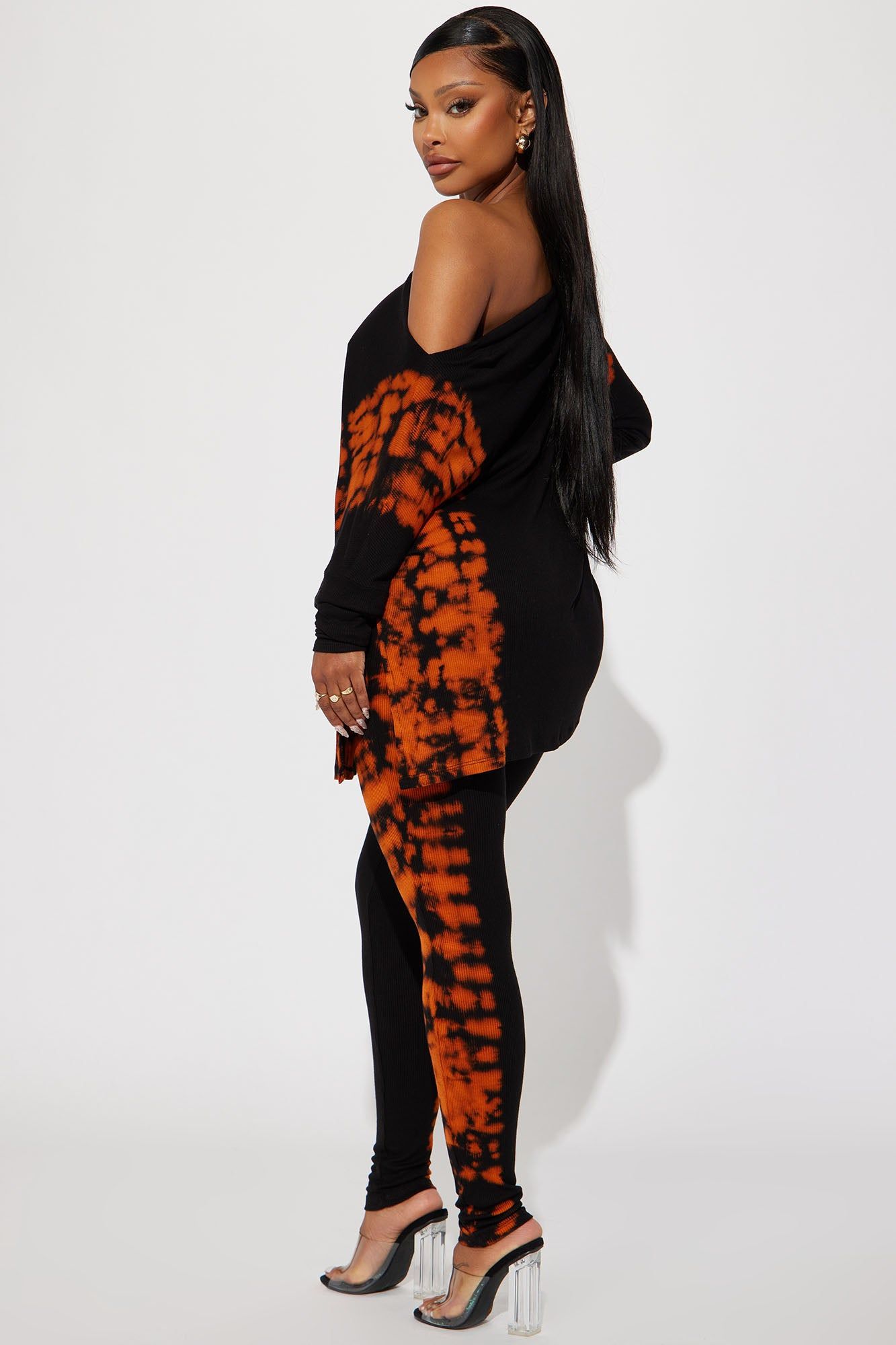 Groundbreaking Tie Dye Legging Set - Black/combo sold by Fashion Nova product image thumbnail 3