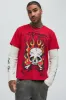 Ed Hardy Flame Skull Thermal Long Sleeve - Red/combo sold by Fashion Nova