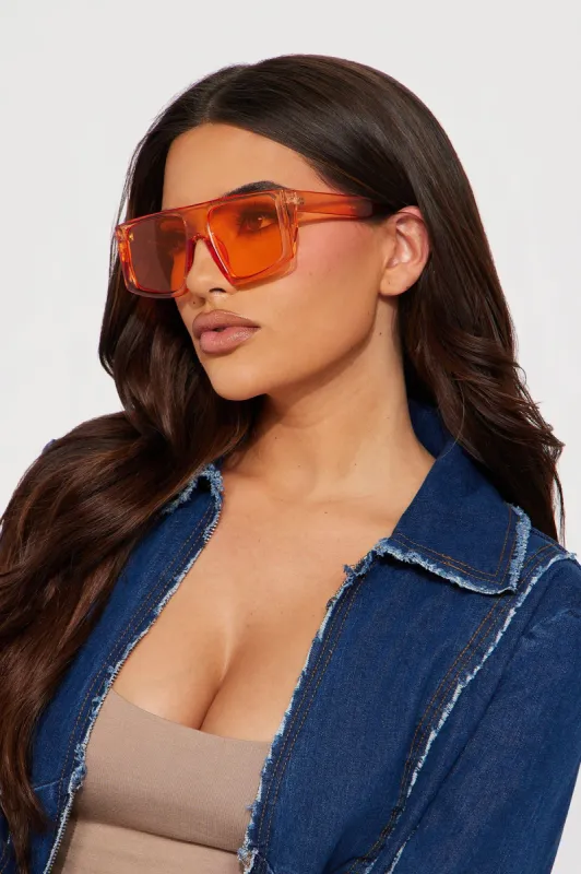 Until The Suns Up Sunglasses - Orange sold by Fashion Nova
