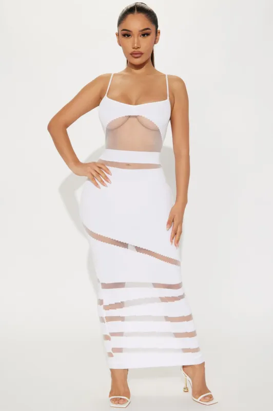 Nikita Knit Midi Dress - White sold by Fashion Nova