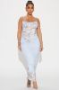 Julia Mesh Maxi Dress - Blue/combo sold by Fashion Nova