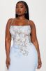 Julia Mesh Maxi Dress - Blue/combo sold by Fashion Nova