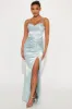 Clara Satin Gown - Mint sold by Fashion Nova