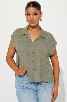 Aleta Shirt - Olive sold by Fashion Nova