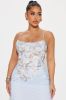 Julia Mesh Maxi Dress - Blue/combo sold by Fashion Nova