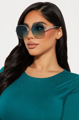 Feel The Summer Breeze Sunglasses - Blue/combo sold by Fashion Nova