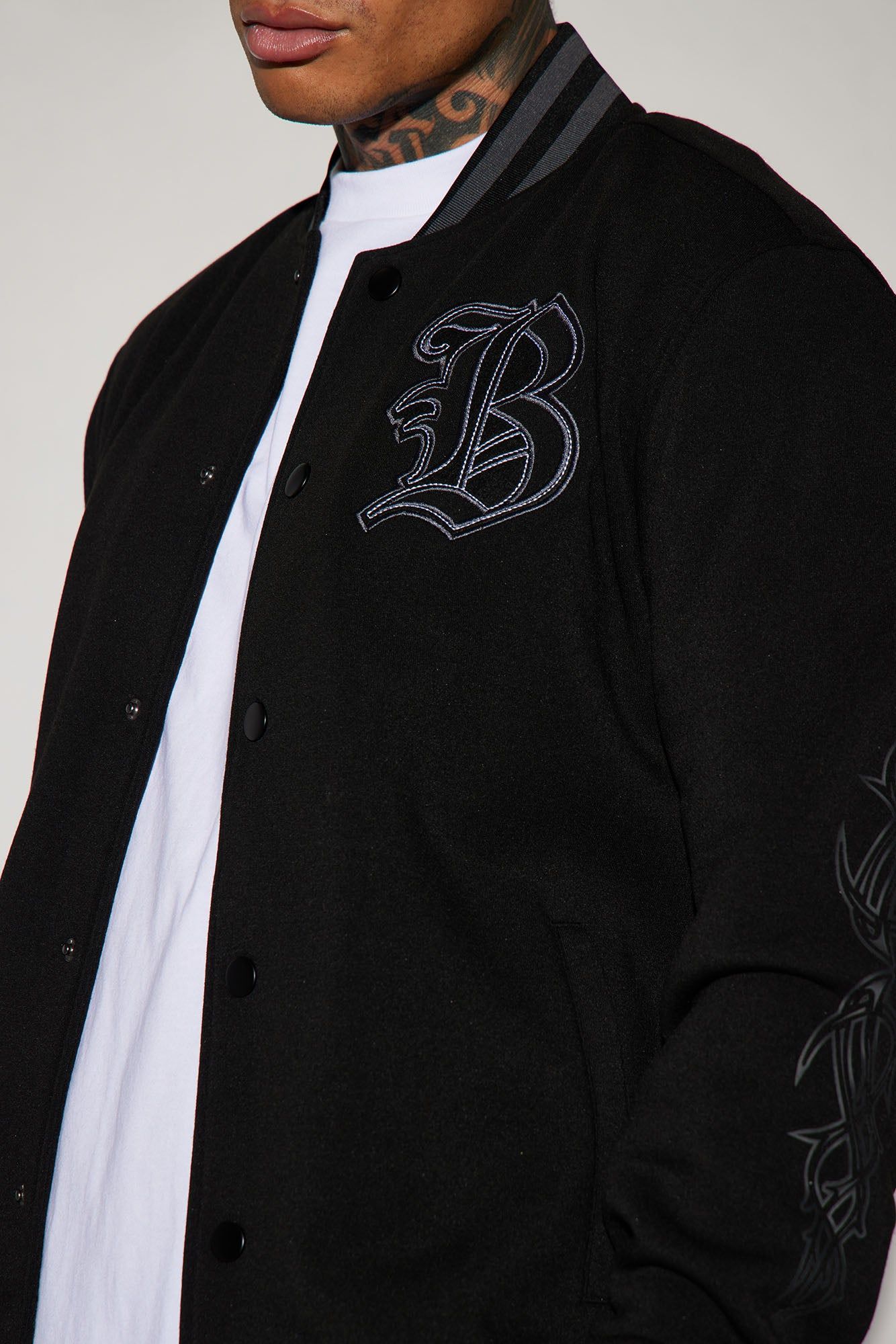 Blessed Varsity Jacket - Black sold by Fashion Nova product image thumbnail 3