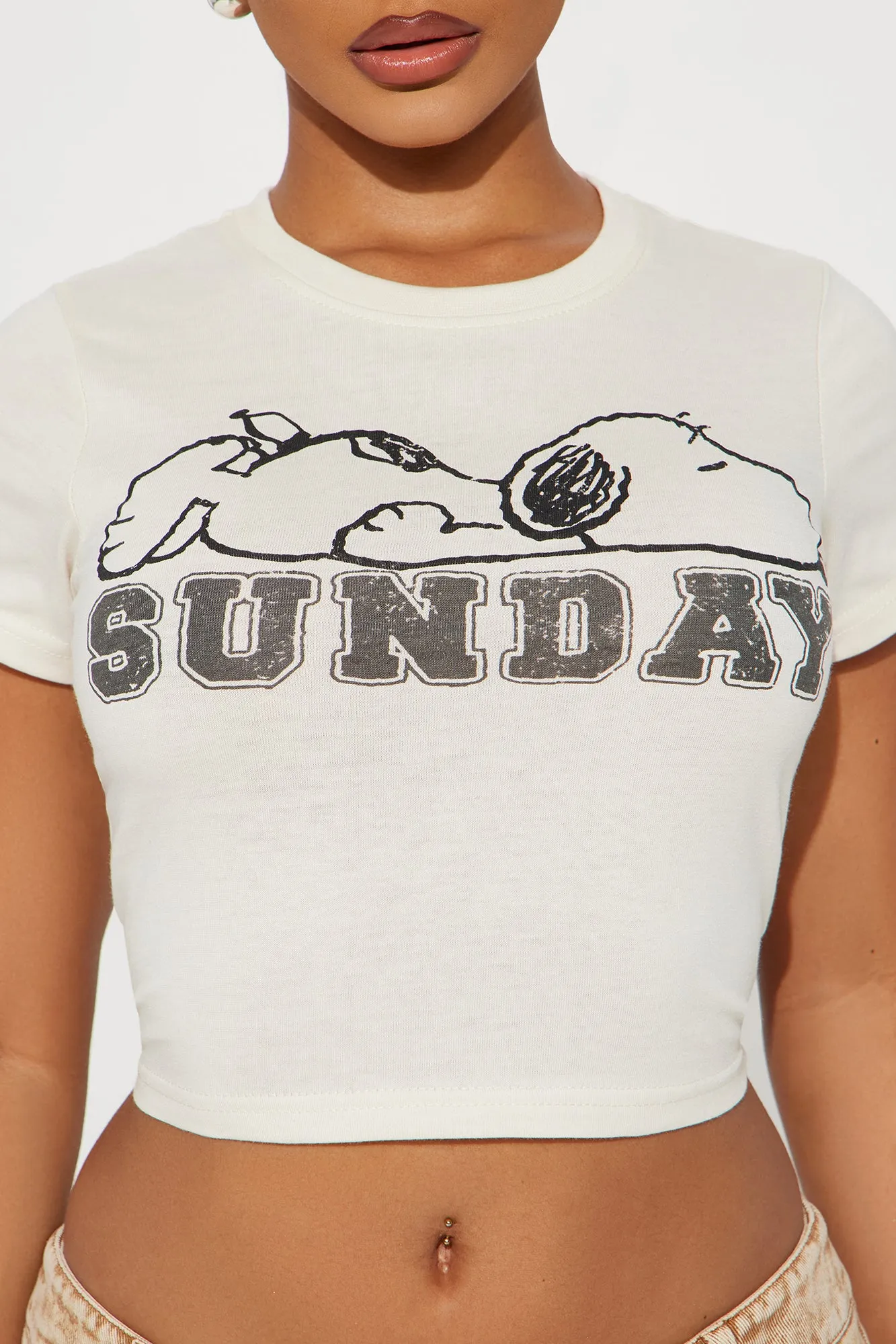 Sunday Scaries Snoopy Tee - Ivory sold by Fashion Nova product image thumbnail 3