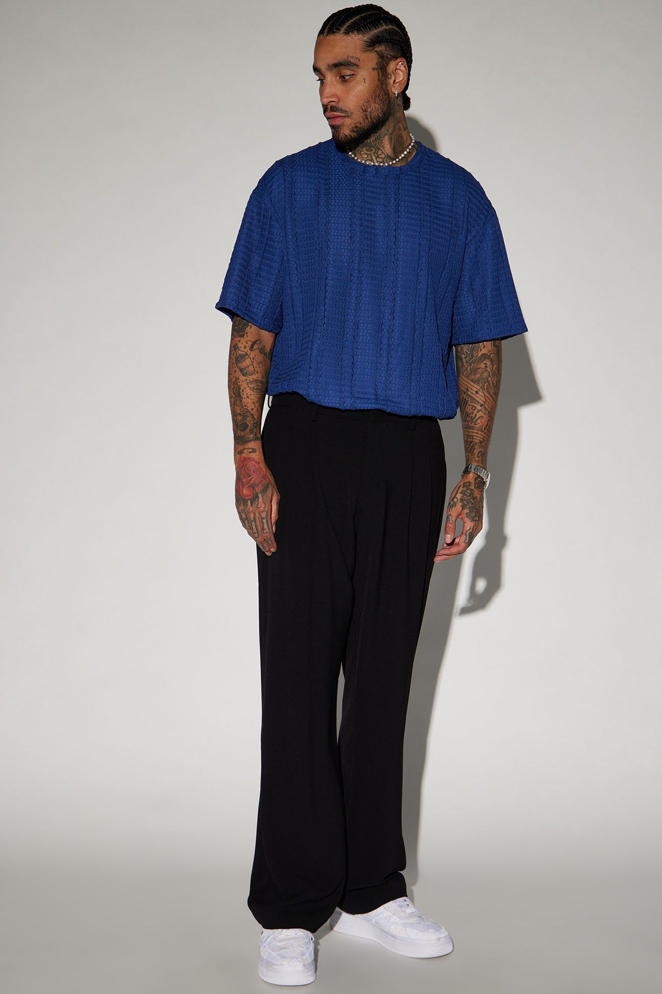 Samuel Textured Boxy Short Sleeve Tee - Navy sold by Fashion Nova product image thumbnail 2