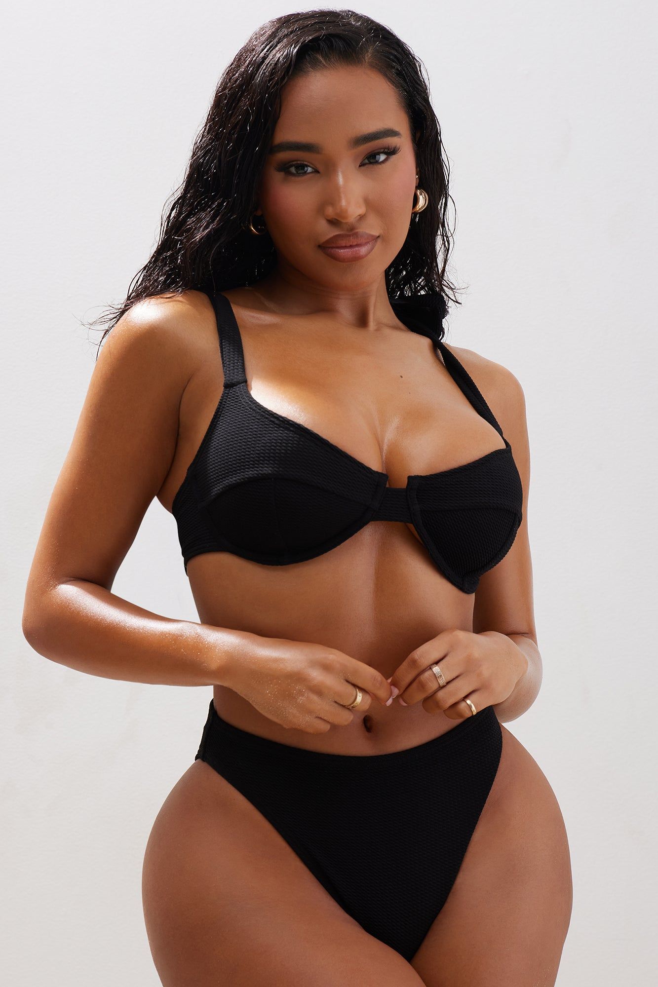 Relaxing All Summer Underwire 2 Piece Bikini - Black sold by Fashion Nova
