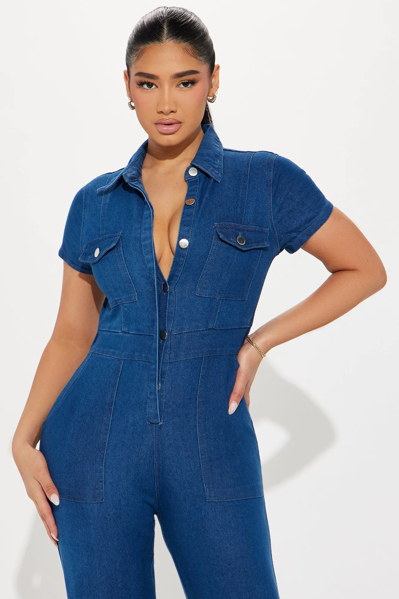 Anais Denim Jumpsuit - Medium Wash sold by Fashion Nova product image thumbnail 2