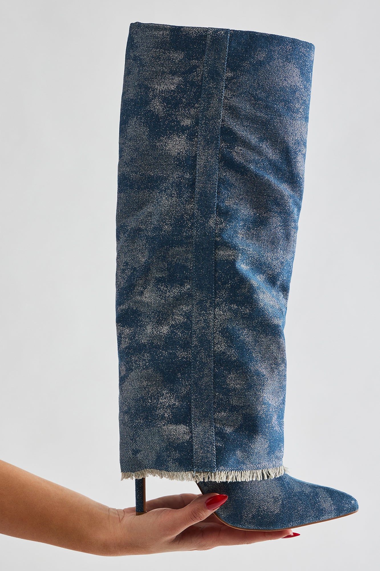 Always A Baddie Knee High Heeled Boots - Blue/combo sold by Fashion Nova product image thumbnail 2