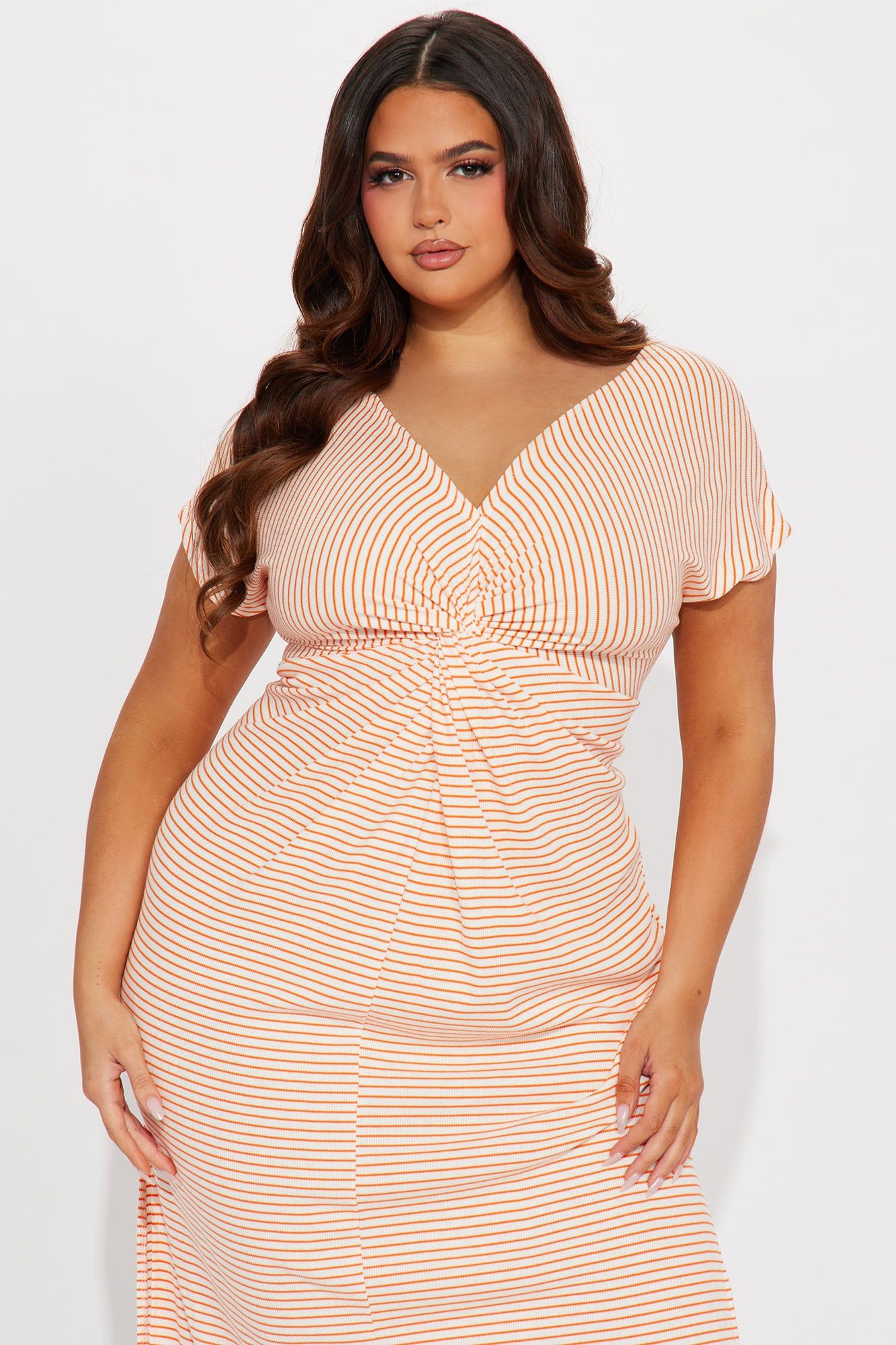 Megan Twist Front Maxi Dress - Orange/combo sold by Fashion Nova product image thumbnail 2