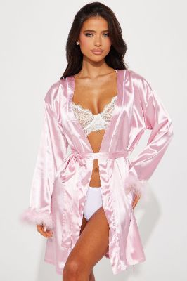 Sweet Dreams Satin PJ Robe - Pink sold by Fashion Nova