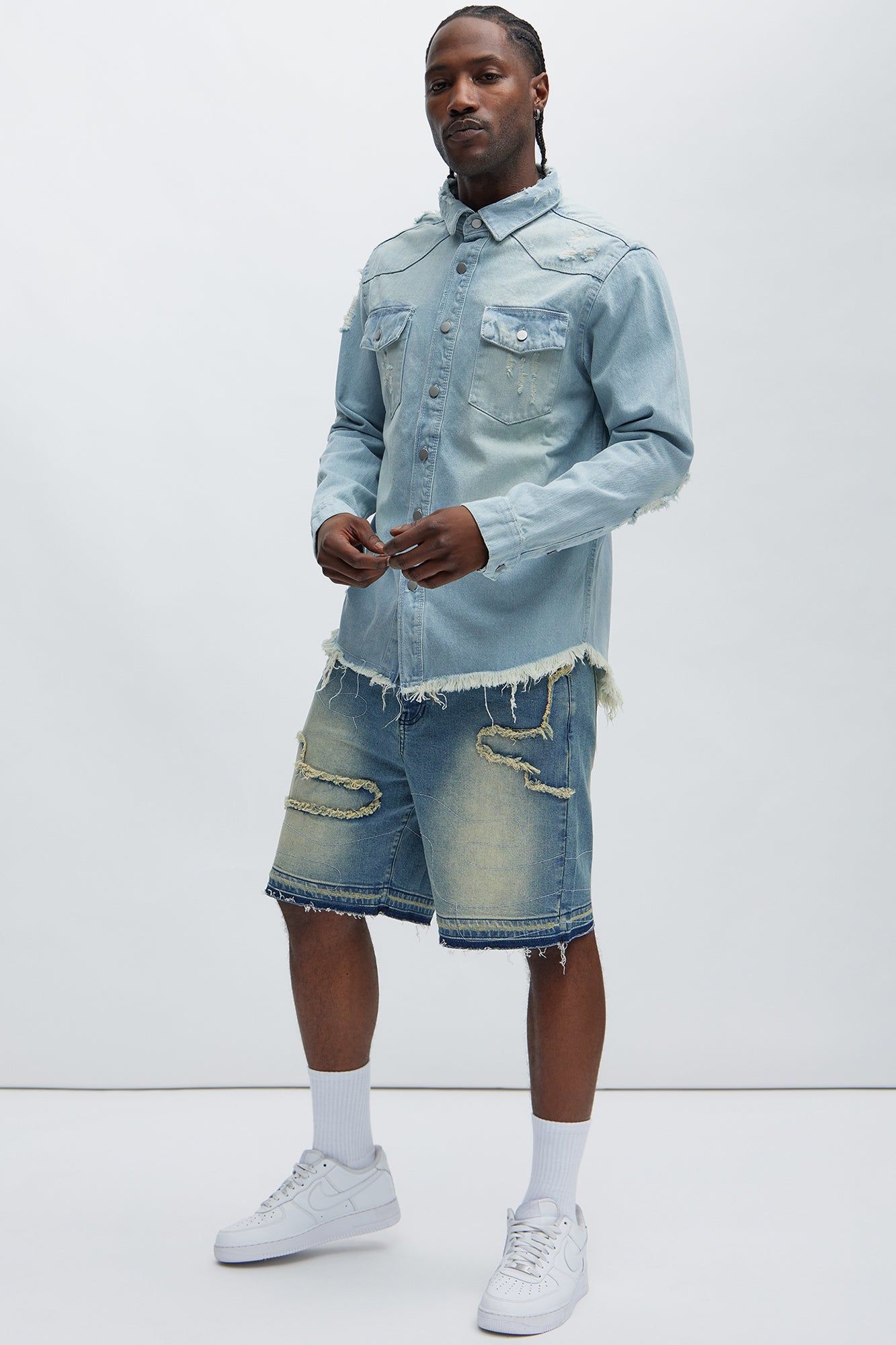 Lonely Road Relaxed Denim Shorts - Medium Wash sold by Fashion Nova product image thumbnail 2