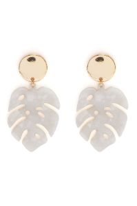 Turn A New Leaf Earrings - White sold by Fashion Nova