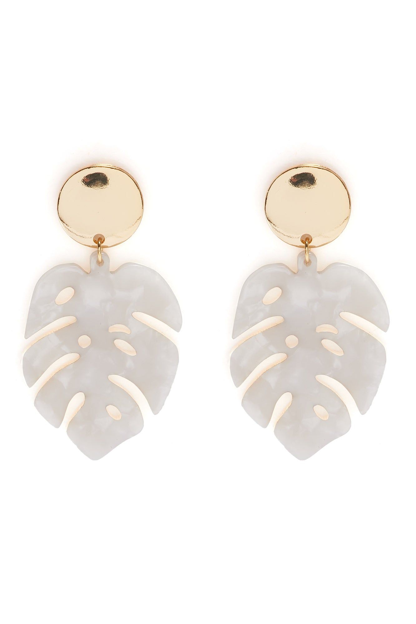 Turn A New Leaf Earrings - White sold by Fashion Nova product image thumbnail 3