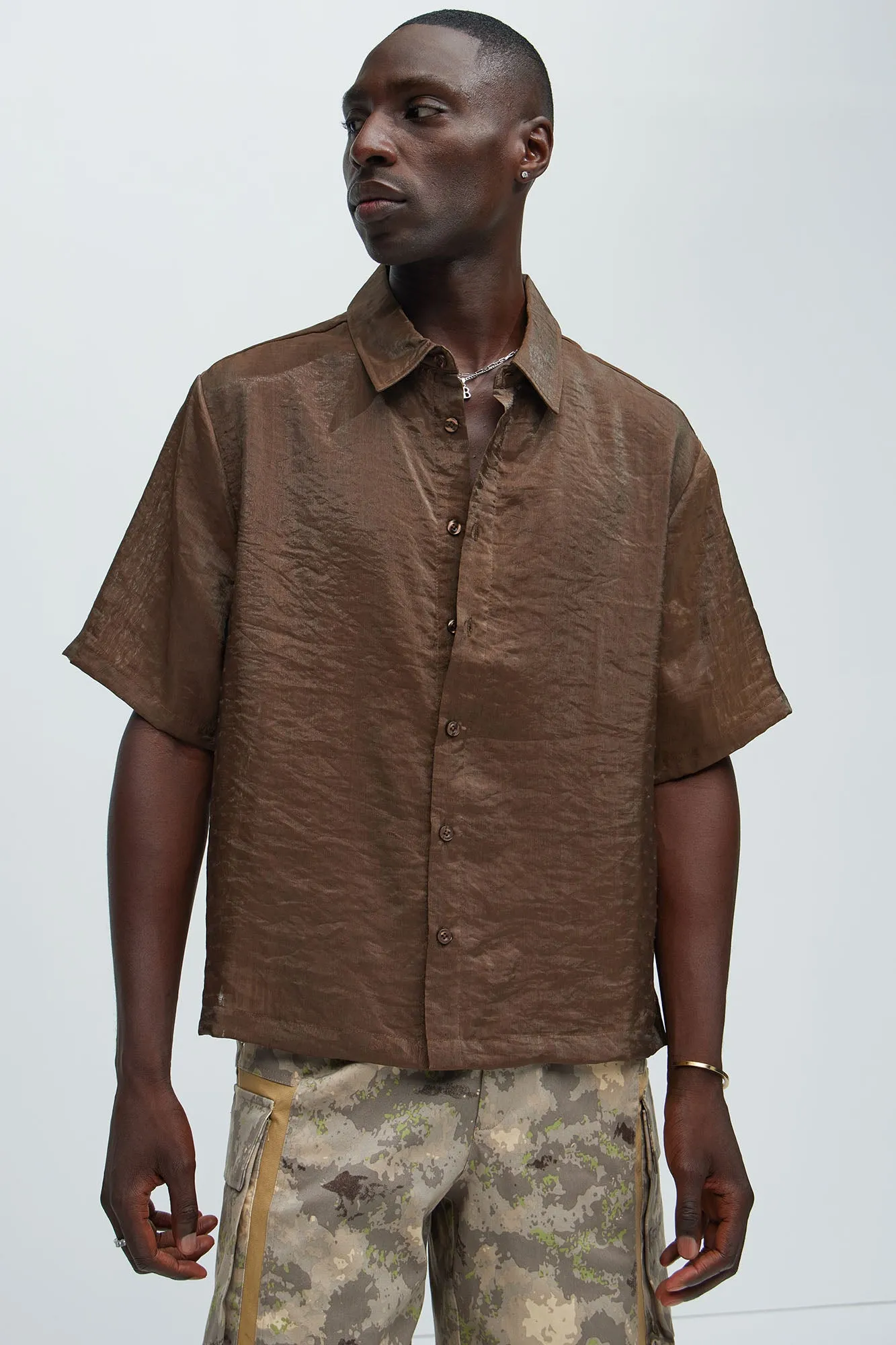 Prado Short Sleeve Shirt - Brown sold by Fashion Nova