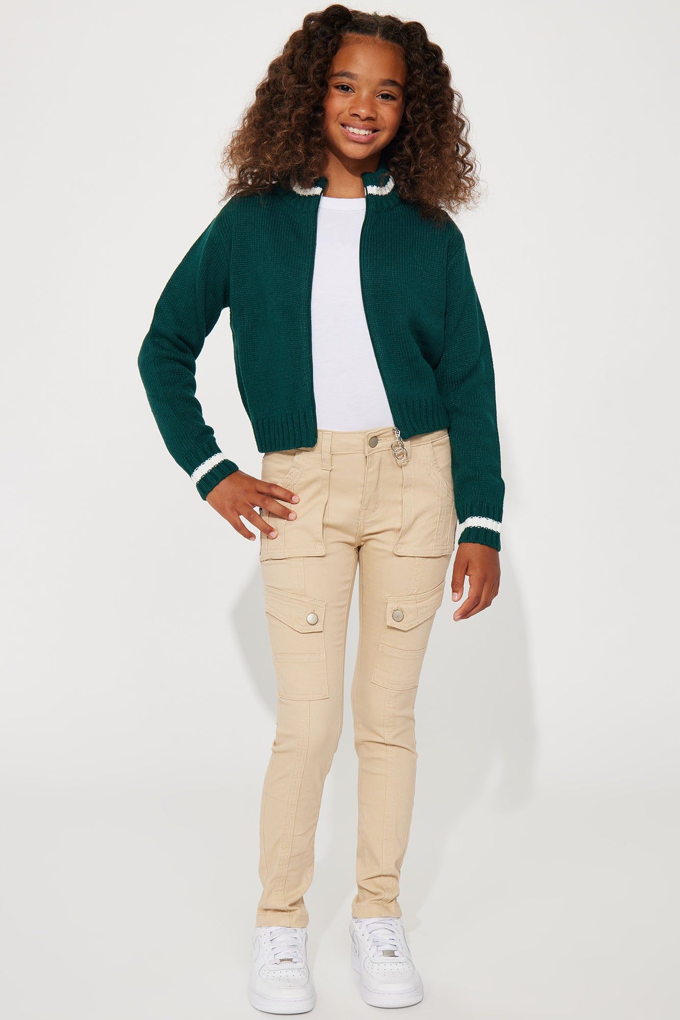 Mini Twill Skinny Cargo Pants - Khaki sold by Fashion Nova