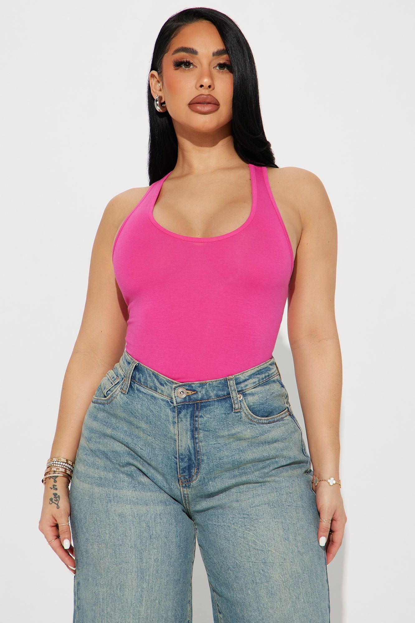 Kourt Racerback Bodysuit - Fuchsia sold by Fashion Nova