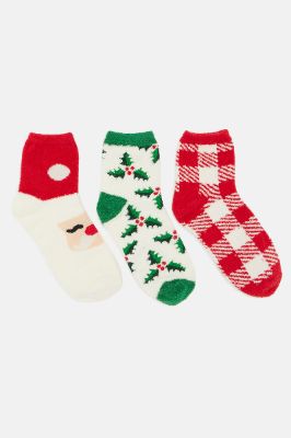 Be Merry 3 Pack Socks - Red/combo sold by Fashion Nova