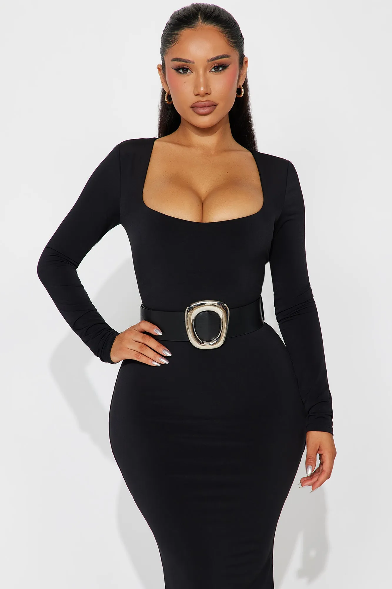 Belted Double lined Maxi Dress - Black sold by Fashion Nova product image thumbnail 2