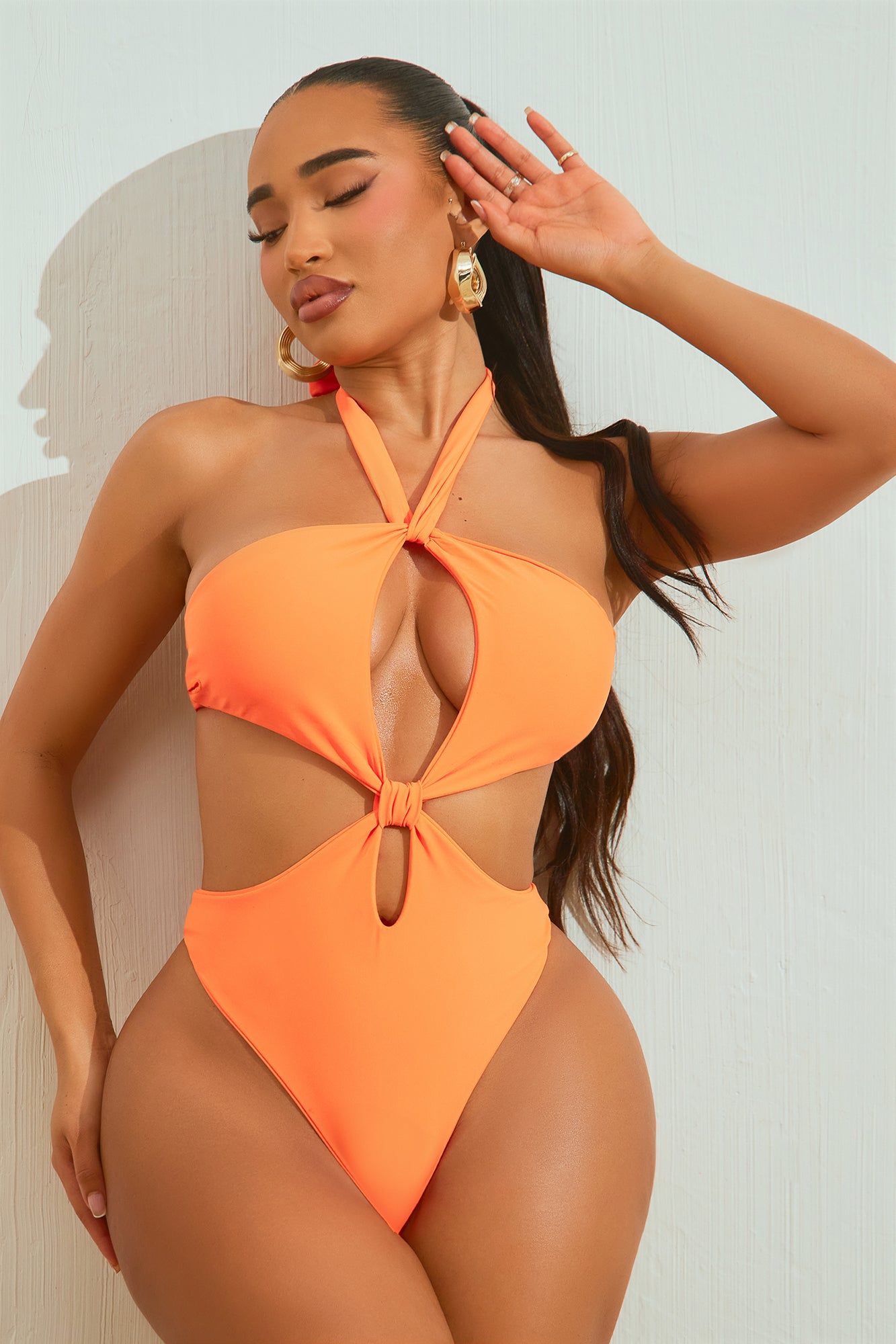 Elaine Cutout 1 Piece Swimsuit - Orange sold by Fashion Nova