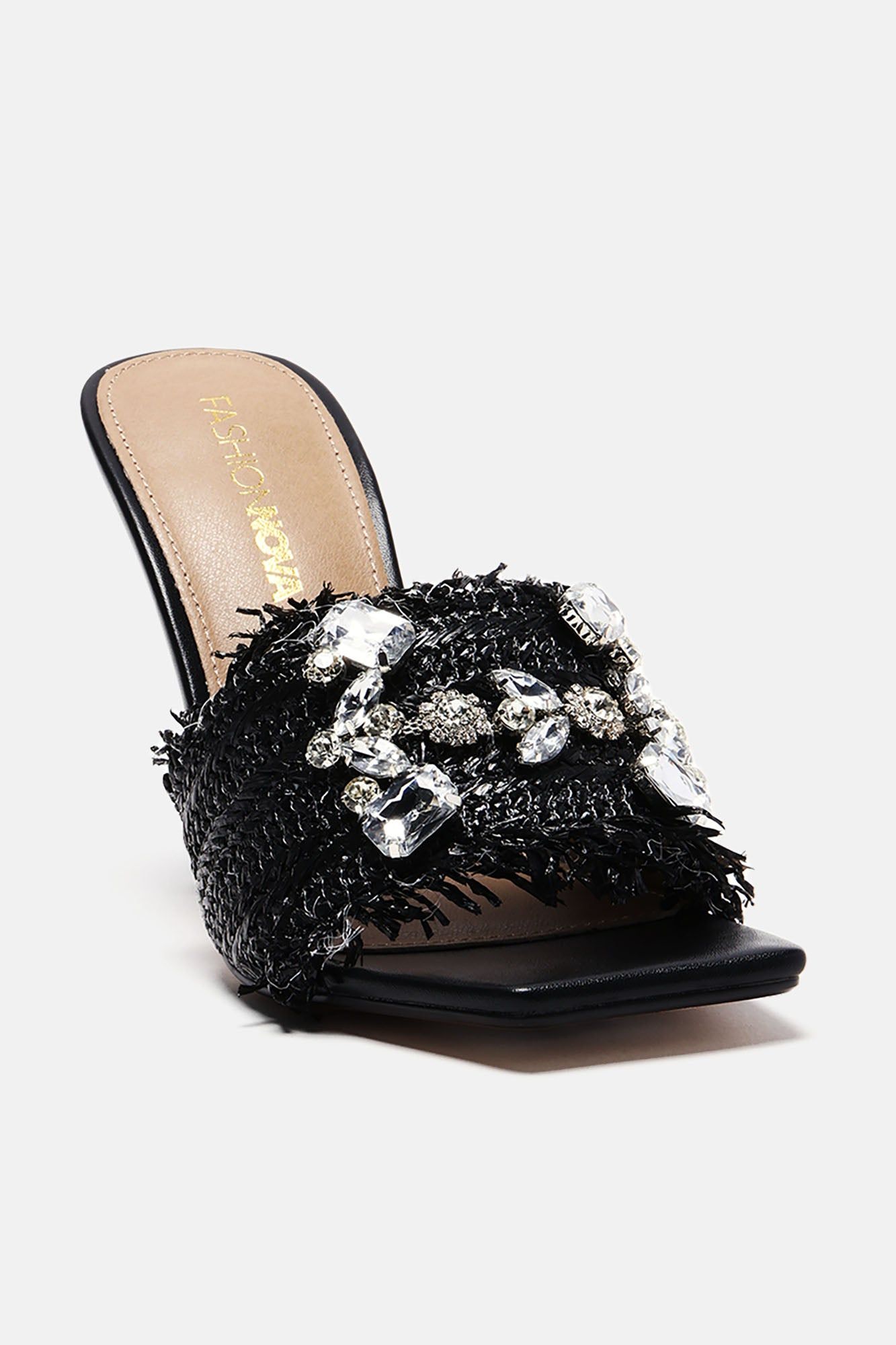 Giving Me Looks Embellished Mules - Black sold by Fashion Nova product image thumbnail 2