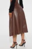 Don't Forget Faux Leather Midi Skirt - Brown sold by Fashion Nova