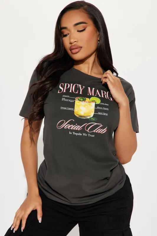 Spicy Marg Social Club Tee - Black Wash sold by Fashion Nova
